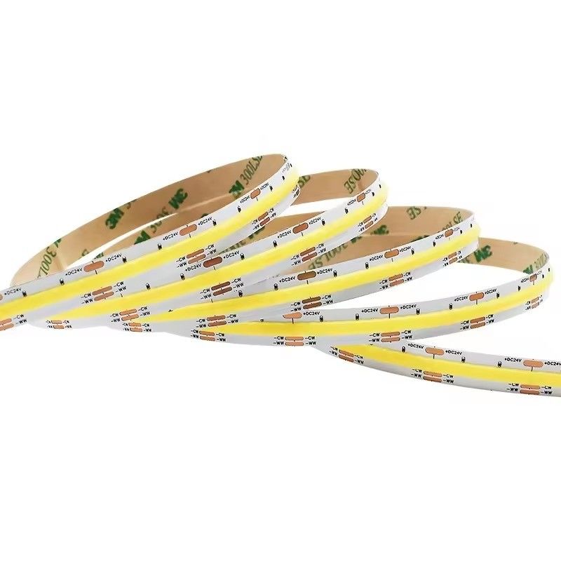 IP20 100lm 10W 24V FCOB قابل للتعديل أبيض RA90 560LEDS COB LED شريط PCB سميك مع سد
