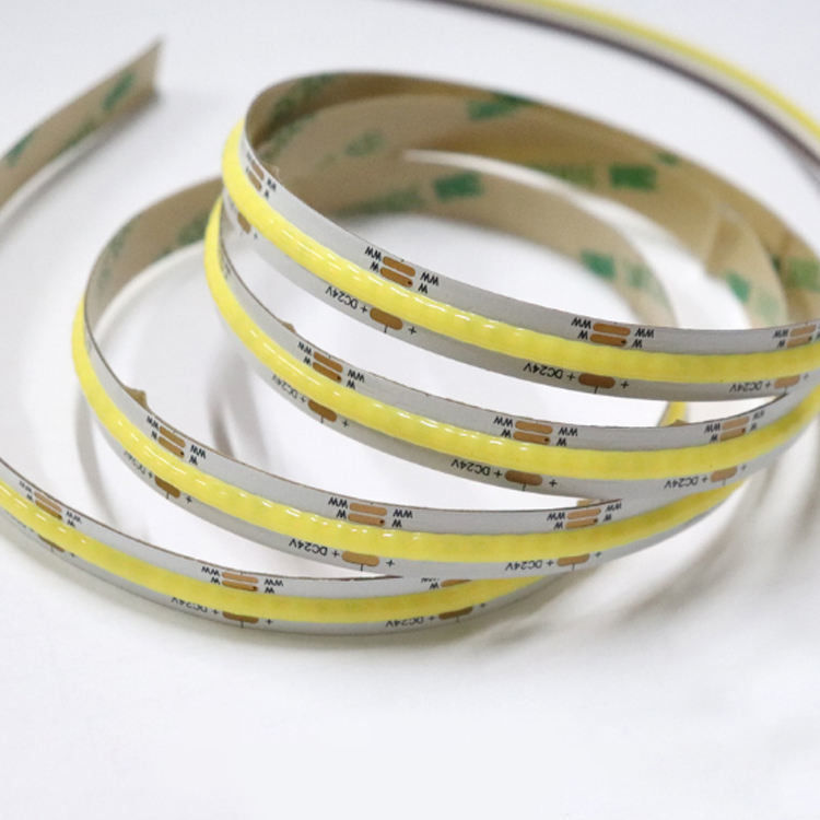 IP20 100lm 10W 24V FCOB قابل للتعديل أبيض RA90 560LEDS COB LED شريط PCB سميك مع سد