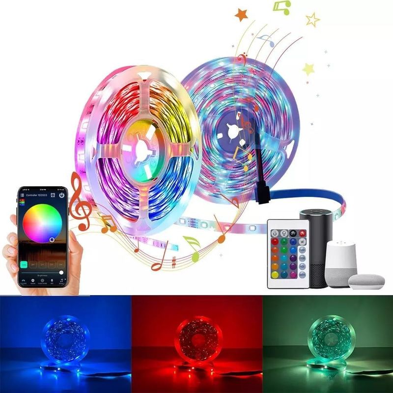 12 فولت 5 فولت 2835 5050 RGB WIFI Tuya Smart LED Light Strips موسيقي متزامن لتزيين المنزل الذكي