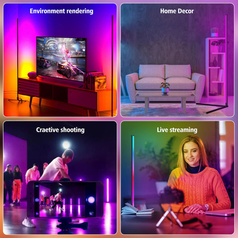 إضاءة المنزل الذكي RGBIC 3.5W مصباح أرضي LED ملون لغرفة النوم نسخة سطح المكتب 45 سم