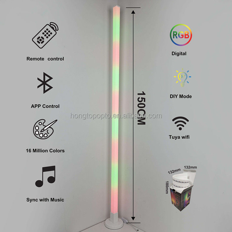 الغلاف الجوي Smart Bluetooth Led Floor Lamp مع منفذ USB ومصابيح الأرضية القائمة القابلة للتضييق