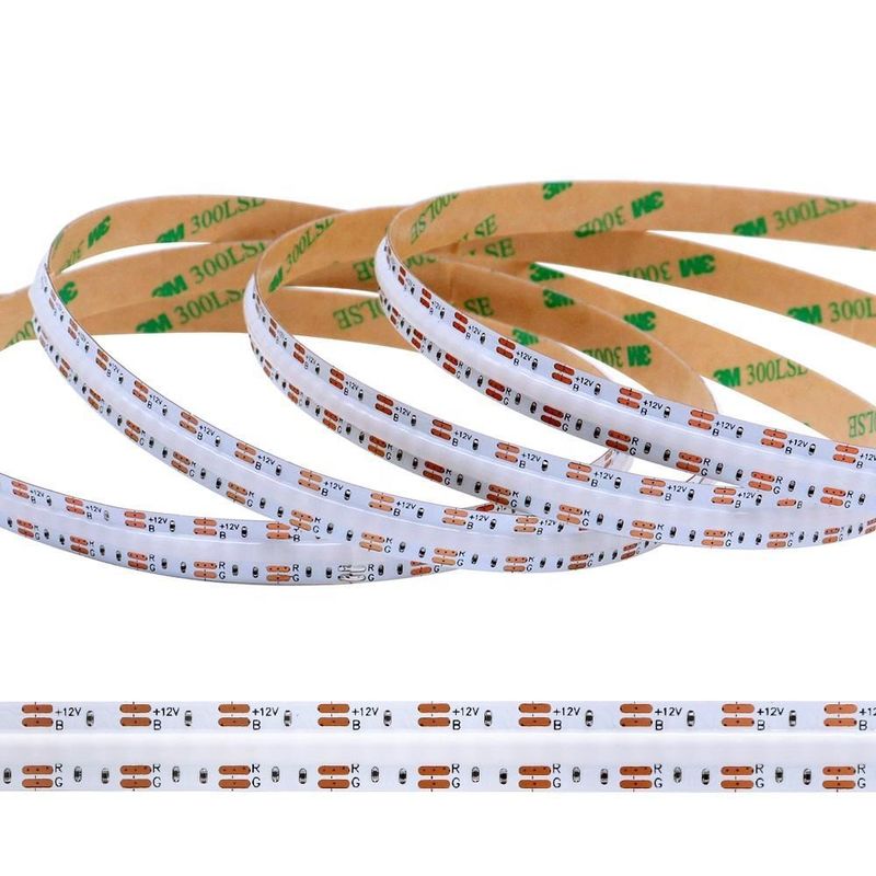 إضاءة المنازل الداخلية 12 فولت 24 فولت 576 رقاقة لكل متر 8 ملم RGB LED COB الشريط الضوء 5m 10m 50m