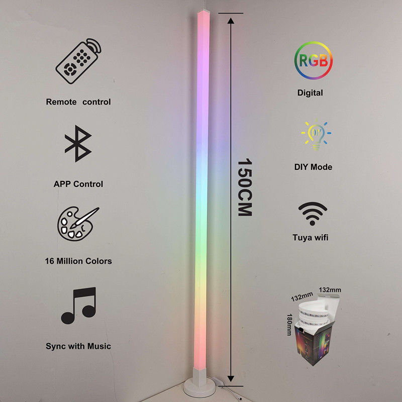 1800lm LED تغيير اللون ضوء الزاوية المحيطي RGB مصباح أرضي ملون بالتحكم عن بعد