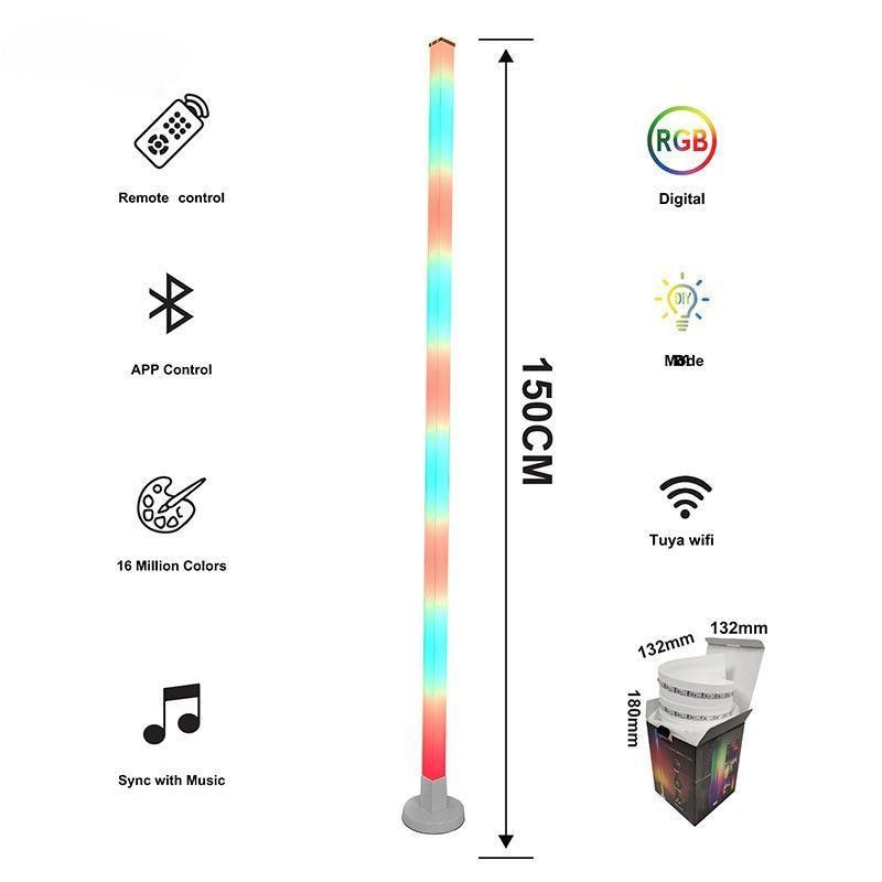 2024 Atmosphere Smart Home Light Rgb مصباح أرضي بقدرة LED مع قاعدة حديدية وجهاز تحكم عن بعد