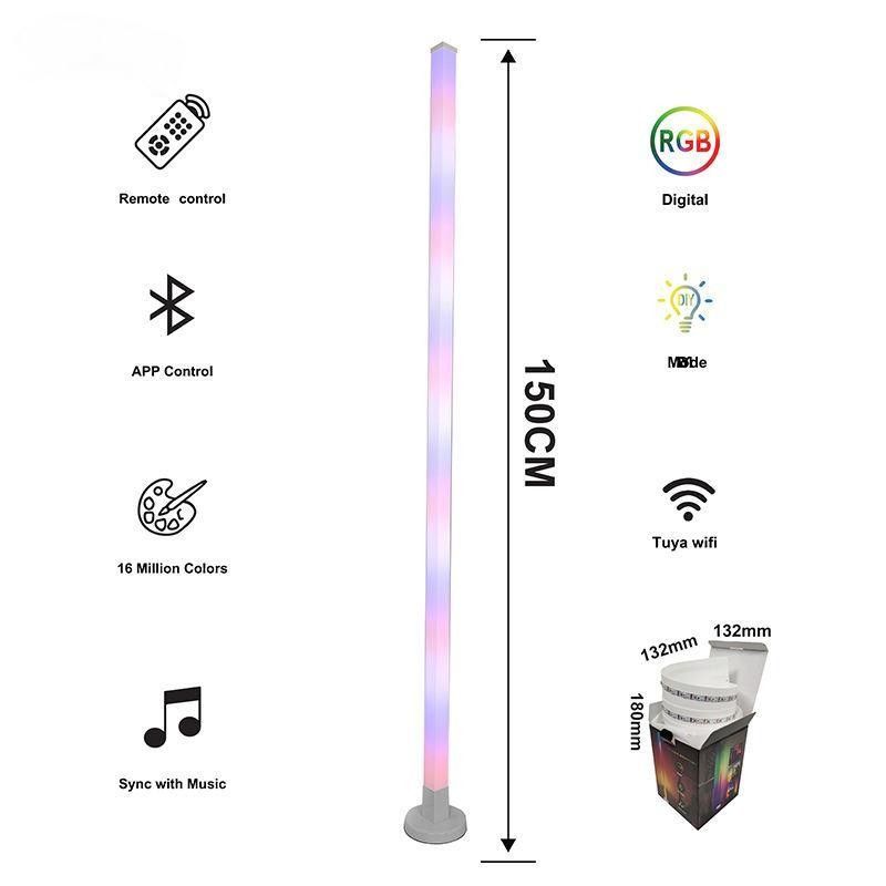 2024 Atmosphere Smart Home Light Rgb مصباح أرضي بقدرة LED مع قاعدة حديدية وجهاز تحكم عن بعد