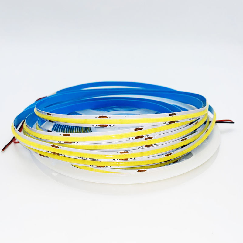 12 فولت 24 فولت RA 90 ضوء شريط LED عالي CRI 16.4FT شريط COB قابل للقطع مع تدفق 100lm / w