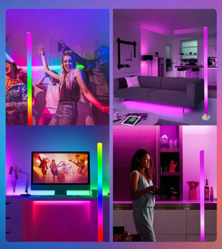 تصميم المنزل بنفسك مصباح أرضية RGB مع التحكم في الموسيقى بالبلوتوث والتحكم عن بعد