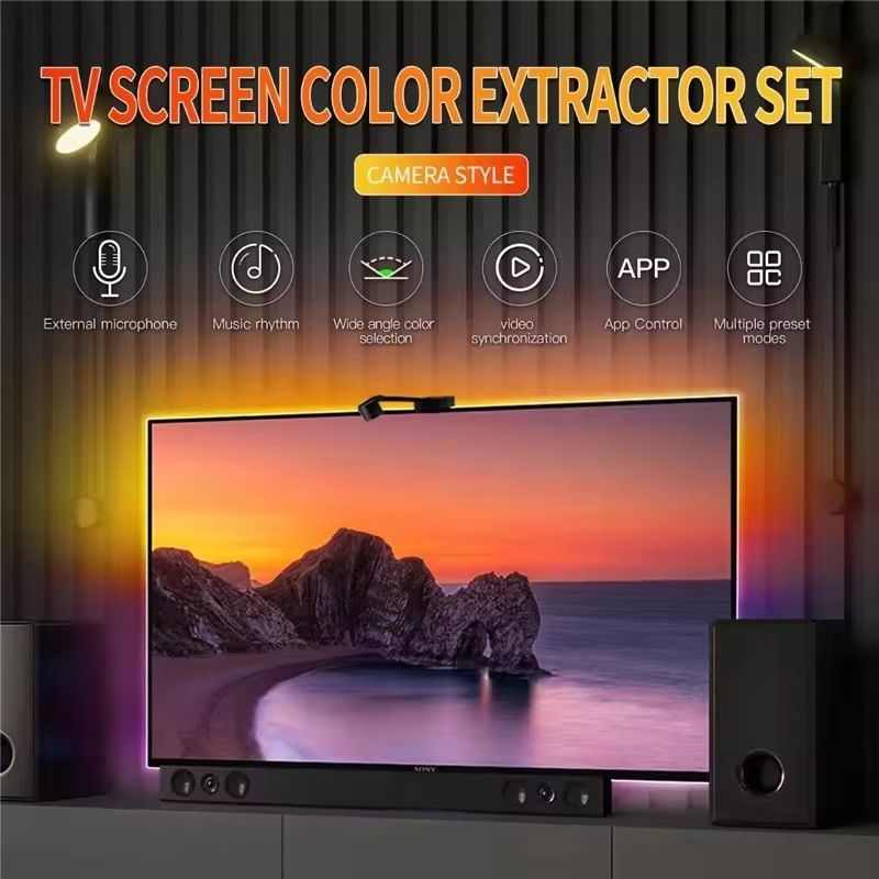 نوع LED Smd5050 Led Chip Atmosphere 16.4ft LED Strip Sync to Screen Music for Google TV الموسيقى الموجّهة إلى الشاشة