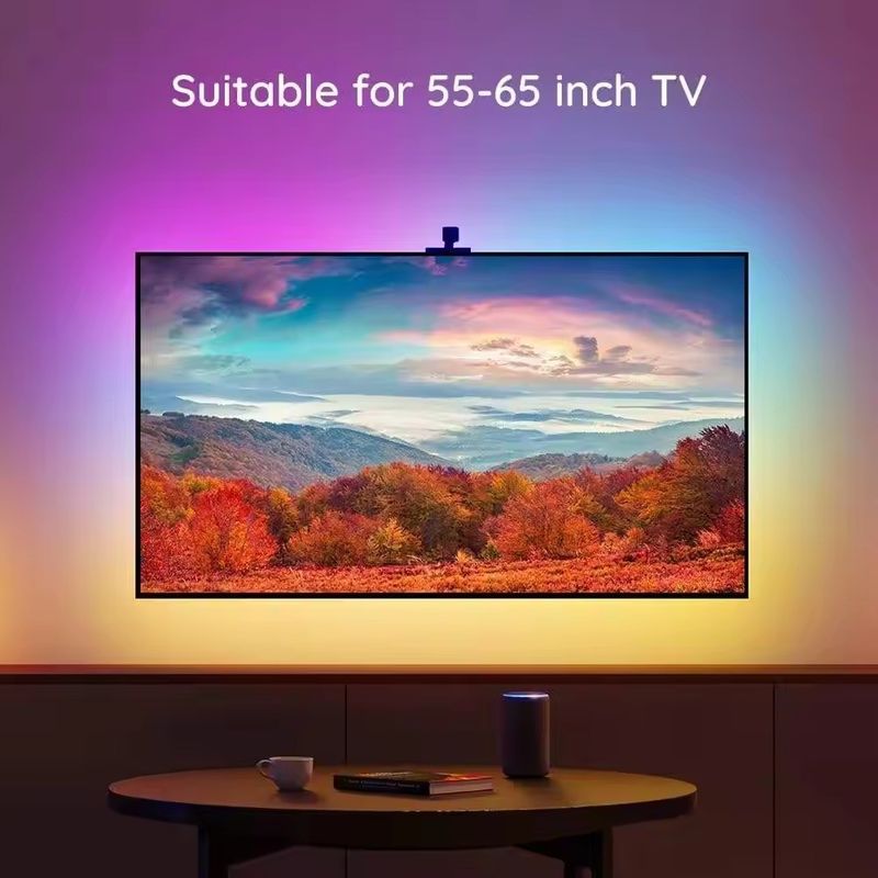 RGB الديكور بار LED التلفزيون الذكي الضوء الخلفي الشرائط أضواء مع كاميرا IP20 3.8m 12V للتلفزيون