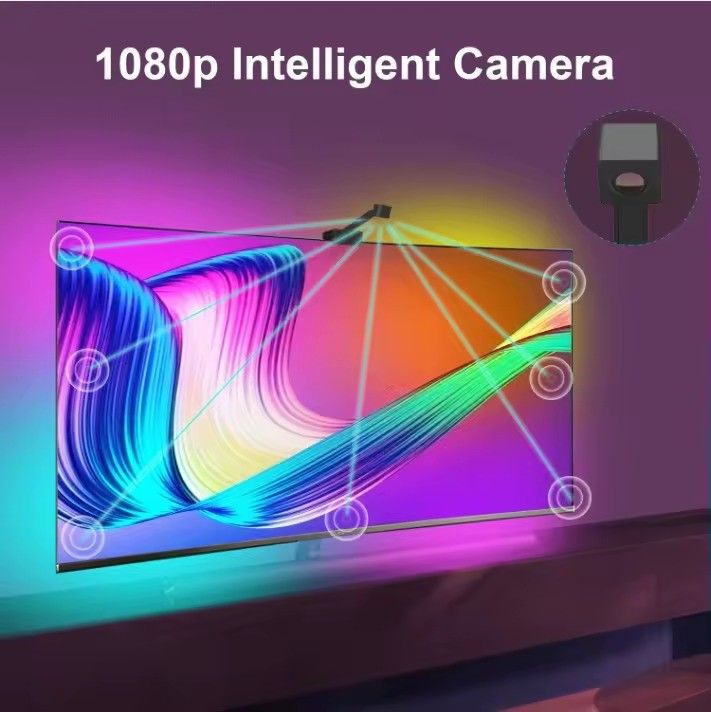 RGB الديكور بار LED التلفزيون الذكي الضوء الخلفي الشرائط أضواء مع كاميرا IP20 3.8m 12V للتلفزيون