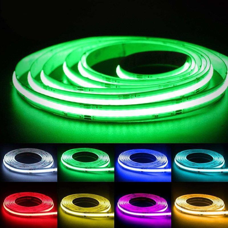 10mm PCB عرض مرن RGB COB LED شريط الضوء مصدر الضوء LED خالية من البقع IP20 DC 12V