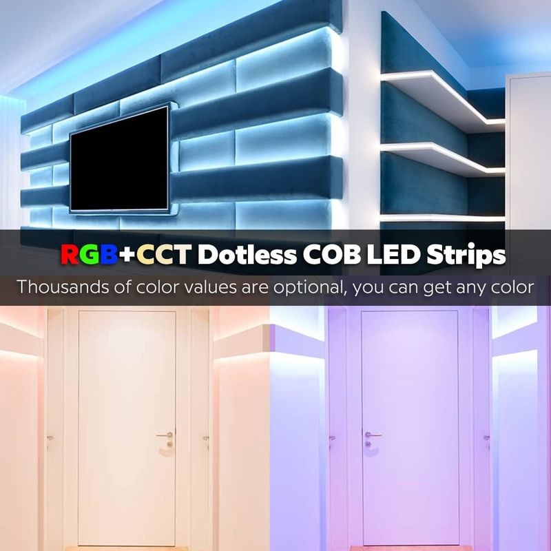 0.15kg 840 leds 12mm واسعة RGBCCT DC24V COB LED ضوء شريط للأغراض الزخرفية 3