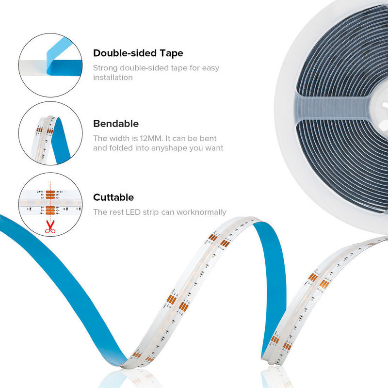 24 فولت RGBCCT مصابيح LED الشريطية COB 840LEDs للإضاءة الداخلية الزخرفية للمناظر الطبيعية