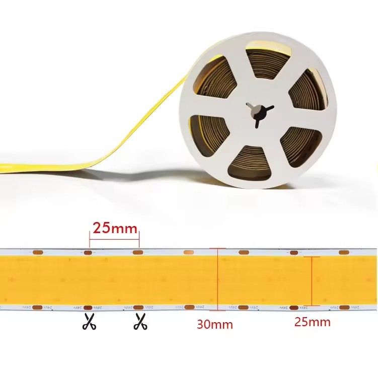 مصابيح LED فائقة الواسعة 1600LEDs شريط COB LED فائق الواسعة 80 مؤشر تقديم الألوان IP20 تقييم 30000 ساعة عمل للمشروع