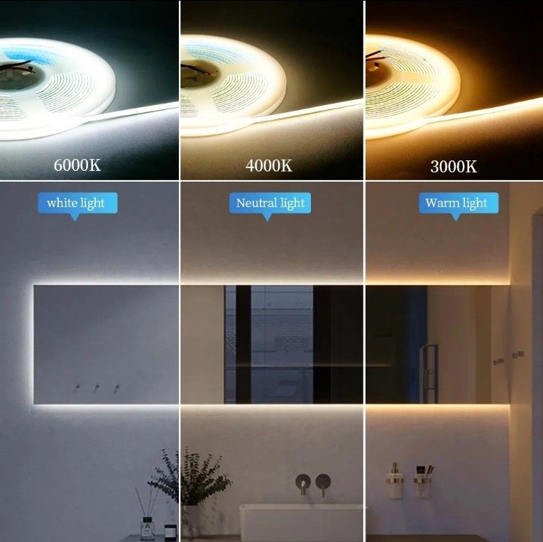 ضوء شريط LED COB طويل الأمد مع ضباب 3mm Ultra Slim 400Leds / m شريط COB الأبيض 50000 ساعة مثالية
