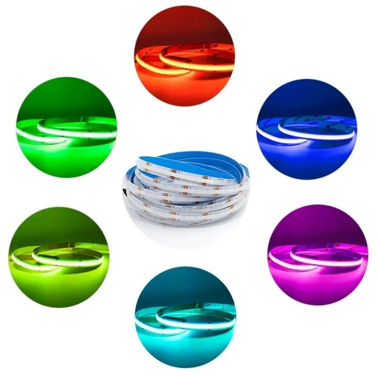 80lm/w 400leds/m Ultra Thin 5V 12V 24V IP20 White COB LED Light Strip 3mm 5mm العرض الأبيض الأزرق الأحمر الأخضر FCOB LED